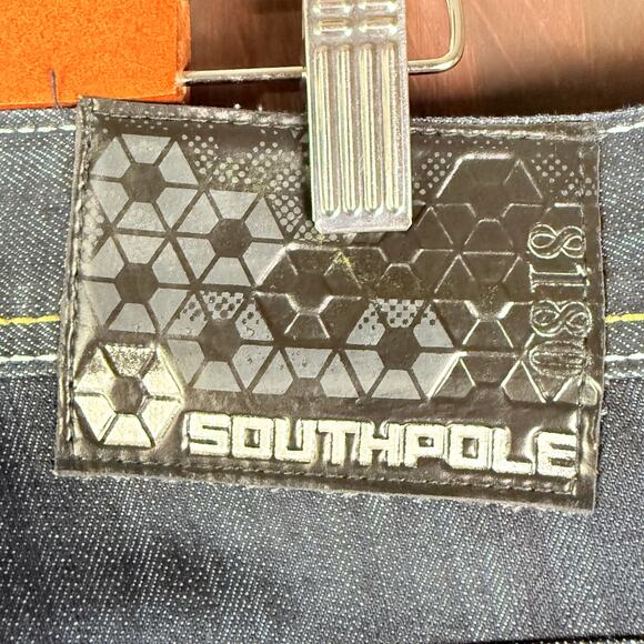 Southpole 8180 Straight Leg Denim Jean Pants Skater Hip Hop Y2K Blue Mens 34 EUC - Picture 8 of 9